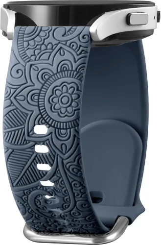 Vista 10 de Bandas grabadas florales para Galaxy Watch 7/6/4/5/5 Pro/4 6 Classic/Active Beige