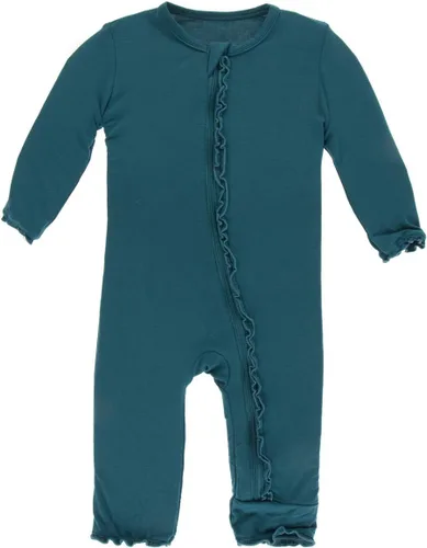 Vista 25 de KicKee Pants Mono sólido con volantes y cremallera Verde aloe