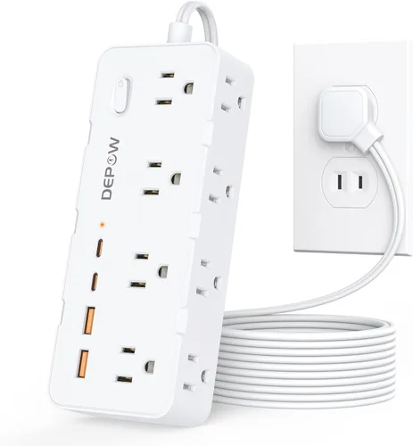 Vista 16 de Regleta de alimentación de 3 pies, cable de extensión con 8 salidas de CA + Negro