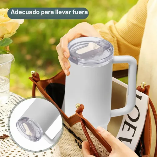 Vista 7 de Stanley Quencher - Tapa de repuesto mejorada para vaso de 40 onzas, paquete de 2 tapas de repuesto con 2 popotes para vaso de 40 onzas, a prueba