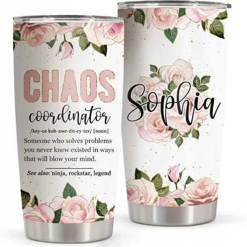 Vista 14 de Regalos personalizados para mujer jefa, vaso de 20 onzas, los mejores regalos para mujeres, regalos para jefe, regalos para jefe, regalos