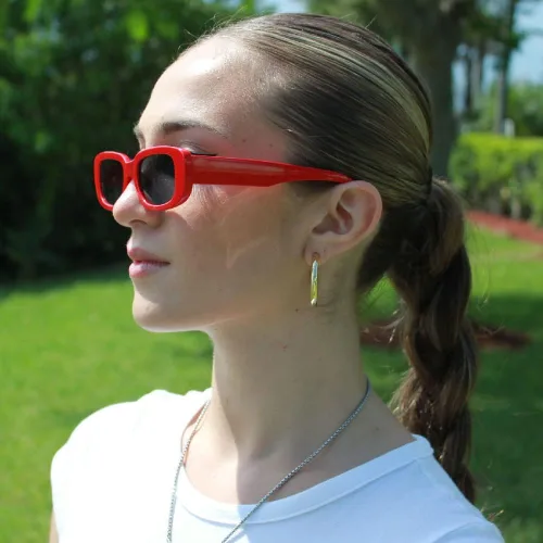 Vista 6 de ORA - Lentes de sol rectangulares para mujer, lentes de sol Y2K para mujer, de moda, retro, 2000, cuadrados, 90, gafas de sol rave