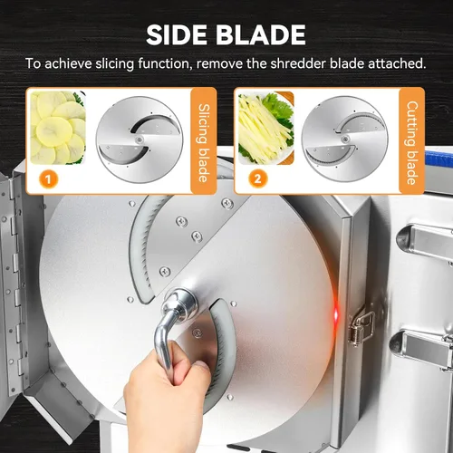 Vista 6 de Newhai máquina cortadora de carne comercial 2 en 1, rebanador de carne eléctrico de 3.5mm, rebanador y triturador de alimentos y verduras, 850W 110