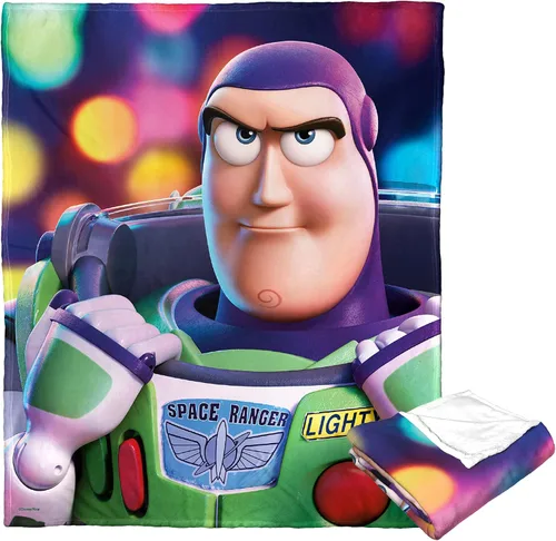 Vista 3 de Northwest Toy Story - Manta de seda táctil, 50 x 60 pulgadas, Buzz Bright