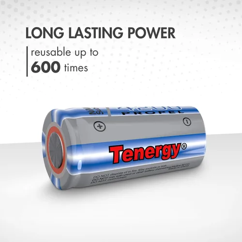 Vista 4 de Tenergy NiMH SubC 1.2V 4200mAh, baterías recargables de parte superior plana, paquete de 10