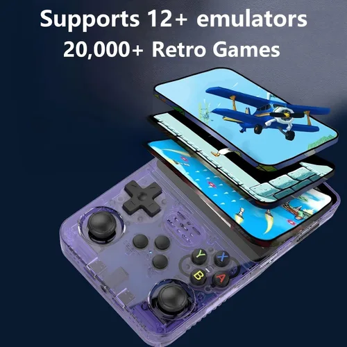 Vista 3 de Consola de juegos portátil, 64 GB, más de 20.000 juegos preinstalados, 12 emuladores, consola de juegos retro portátil con pantalla IPS de 3.5