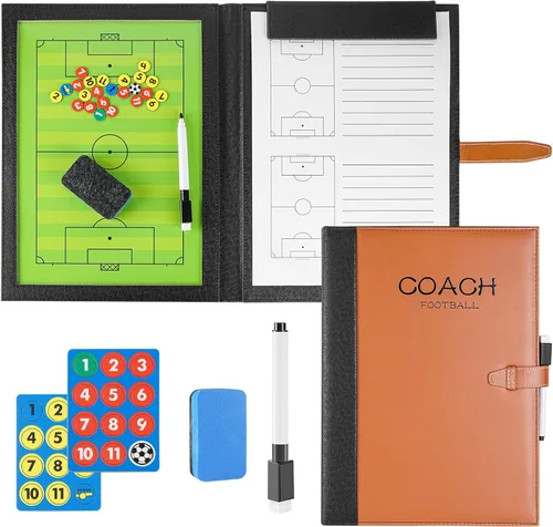 Vista 11 de Pure Vie Tabla magnética de tácticas de entrenamiento de fútbol, portapapeles de fútbol portátil para entrenadores de fútbol de borrado en seco