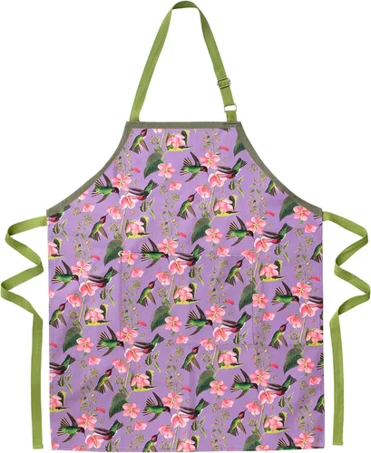 Vista 6 de MODGY, Delantal con bolsillos para mujer, algodón, hornear, cocinar, bonitas flores de primavera Candace Wheeler Abejas