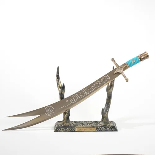 Vista 6 de Espada Zulfikar - Espada Imam Ali Zulfiqar, hoja islámica hecha a mano, Talwar histórico