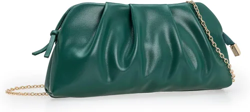 Vista 7 de CHARMING TAILOR Bolso tipo sobre elegante de cuero vegano suave con pliegues de PU para mujer Soft PU leather