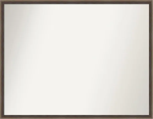 Vista 17 de Amanti Art Brown Bathroom Mirror for Over Sink, 21x33 Custom Made Hardwood Wedge Mocha Rectangle Vanity Mirror, Large Modern Wood Frame, Hangs