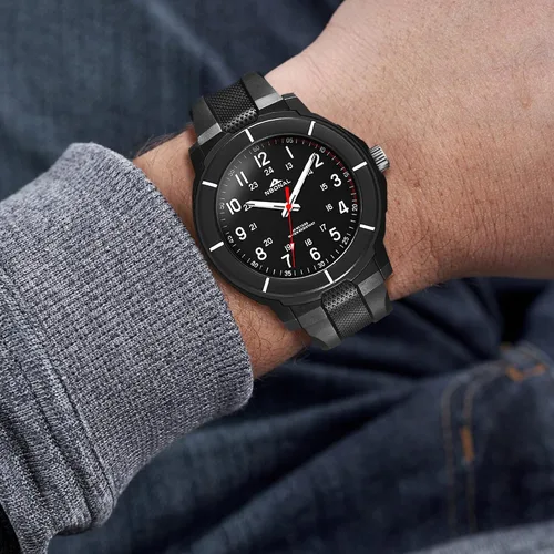 Vista 2 de NBONAL Reloj deportivo de campo para hombre, reloj táctico negro, resistente al agua, 24 horas, pantalla militar, reloj de pulsera casual de cuarzo