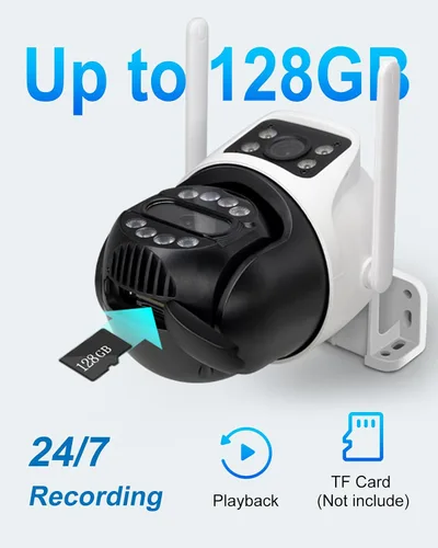 Vista 7 de Cámara de seguridad inalámbrica de doble lente de 6MP para exteriores, cámara de vigilancia WiFi para el hogar, PTZ, panorámica de 355°, inclinación