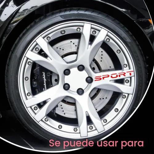 Vista 2 de 12 piezas de calcomanías reflectantes para llantas deportivas, emblemas deportivos autoadhesivos, calcomanías impermeables para llantas de carreras