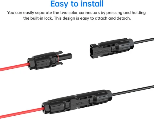 Vista 2 de ELFCULB Cable de extensión de panel solar SAE de 10 AWG de 10 pies a SAE 2 3.3 10 20 35 50 pies SAE con adaptador de polaridad inversa SAE