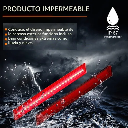 Vista 4 de 3 EN 1 LED Lente Roja Para 2013 2014 2015 2016 2017 Cadillac XTS Reflector de Parachoques Luces Traseras Señal de Giro Freno Luz de Stop y Lente