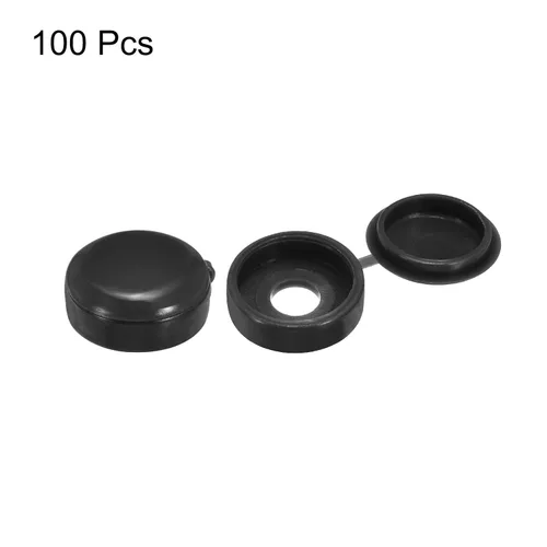Vista 3 de uxcell 100 tapas de rosca con bisagras de 0.118 pulgadas (0.118 in), cubiertas de plástico para tornillos plegables para arandela, cubierta