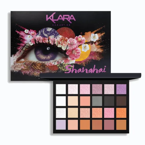 Vista 12 de Klara Cosmetics Paleta de 24 sombras de ojos – Paleta de sombra de ojos festiva de lujo, vibrante, intensa, a todo color, larga duración, mate, Abu