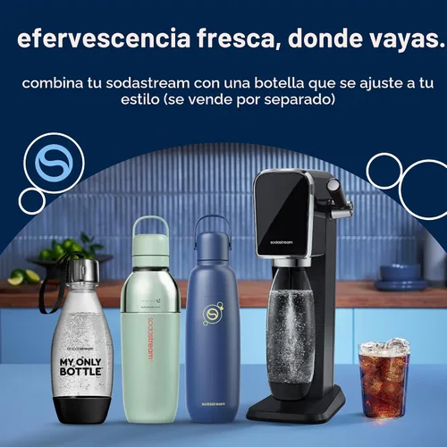 Vista 9 de SodaStream Terra - Paquete para hacer agua con gas en color negro, incluye 3 unidades de CO2 y botella de carbonatación