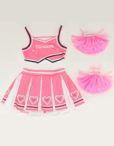 Vista 7 de miccostumes Disfraz de animadora para mujer con patrón de corazón y falda con pompones