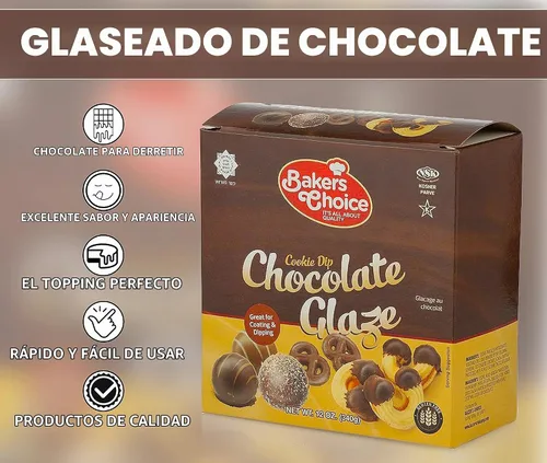 Vista 4 de Glaseado de glaseado de chocolate, 12 onzas, chocolate derretido para microondas para moldes, para decorar y sumergir pasteles, galletas y pretzels