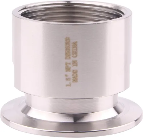 Vista 8 de Dernord - Adaptador de abrazadera triple de 1.5'' a abrazadera de rosca FNPT de 1 pulgada para tubería sanitaria