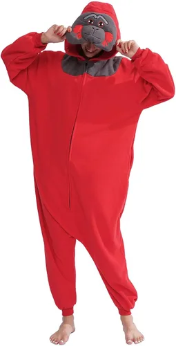 Vista 6 de Adult Cartoon Orangtan Onesie Costume Animal Cosplay Homewear Pajamas Sleepwear for Women and Men