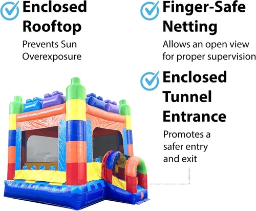 Vista 3 de TentandTable Casa inflable para niños de 5 a 12 años, castillo animoso de grado comercial para adultos, casa de salto, incluye soplador de aire