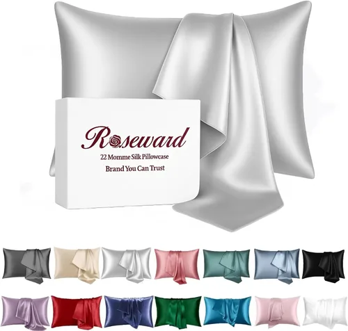 Vista 10 de Fundas de almohada de seda beige con cremallera, fabricadas en Estados Unidos, funda de almohada de seda real para piel propensa al acné