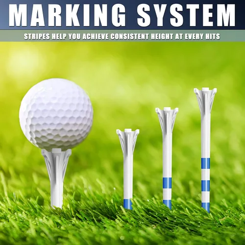 Vista 14 de CHAMPKEY Advanced 5-Prong Plastic Golf Tees 120 or 100 Pack - 50% Ball Contact Surface Optimization with Longer Distance Performance Golf Tees Blanco
