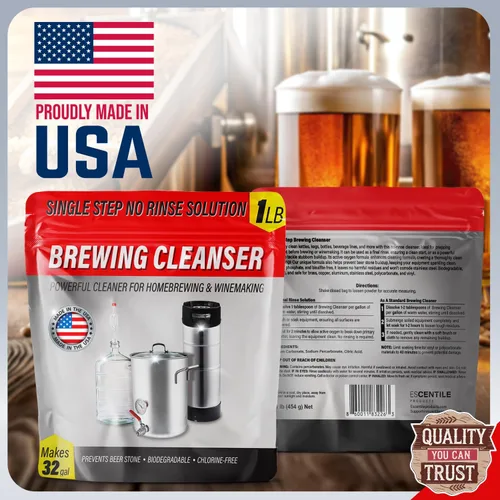 Vista 9 de [1 libra] Limpiador de preparación de cerveza sin enjuague de un solo paso, fabricado en Estados Unidos, potente lavado de cervecería en polvo
