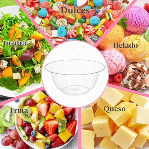 Vista 8 de Tebery Paquete de 200 cuencos de plástico transparente, 6 onzas, desechables, pequeños cuencos duros para sopa, ensalada, cuencos de fiesta