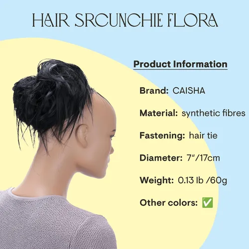 Vista 6 de CAISHA Prettyshop - Banda elástica XXL tipo postizo de cabello voluminoso ondulado, ideal para peinados recogidos de novias o rodetes desaliñados