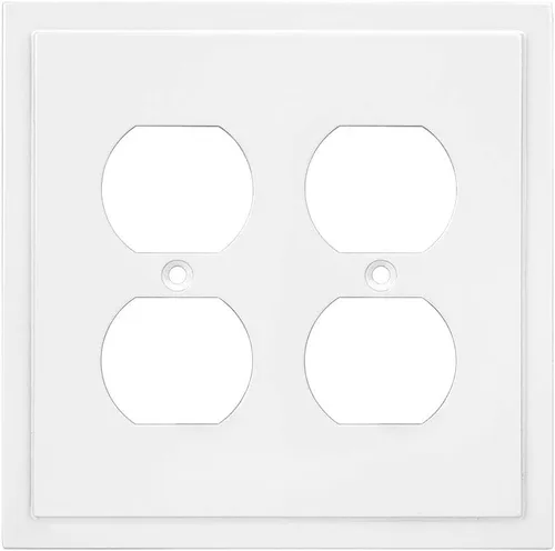 Vista 39 de Henne Bery Placa decorativa de pared con borde moderno, tapa de tomacorriente para cubrir enchufe, aleación de zinc maciza duradera