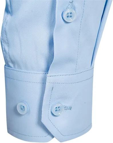 Vista 4 de DELCARINO Camisas de manga larga con botones para hombre color liso ajustado informal para negocios formal camisa de vestir