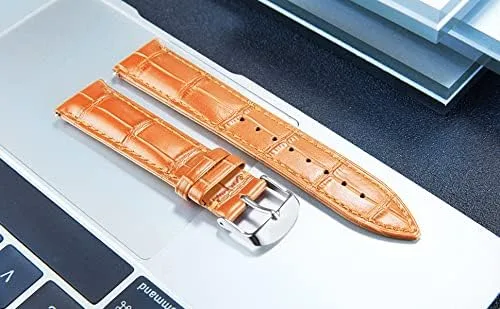 Vista 3 de BINLUN Leather Watch Band Genuine Calfskin Replacement Watch Strap Quick Release Crocodile Pattern 10 Colors 13 Sizes for Men