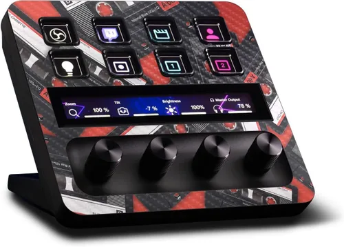 Vista 20 de MightySkins - Piel de fibra de carbono compatible con Elgato Stream Deck + Marble Magma Acabado de fibra de carbono texturizado protector