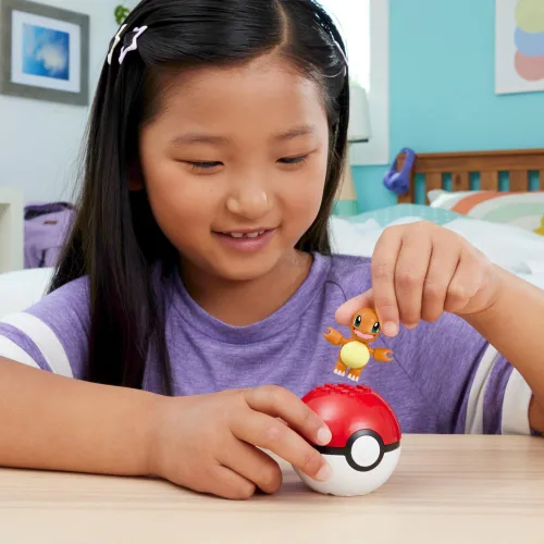Vista 2 de MEGA Pokémon Juguete de construcción Pokémon Evergreen Charmander Ball para niños a partir de 6 años
