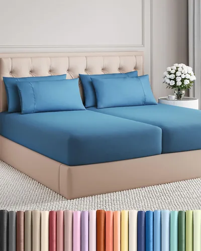 Vista 97 de Juego de sábanas Twin de 4 piezas - Cómodo, transpirable y refrescante - Juego de ropa de cama de lujo de hotel ultrasuave con bolsillos profundos