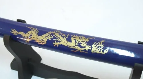 Vista 3 de Lastworld 40" azul japonés samurai espada ninja/soporte hoja de acero al carbono