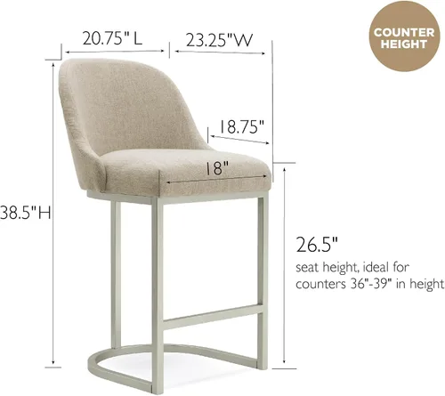 Vista 105 de Leick Home 214536 Barrelback Silla de comedor con base de metal, juego de 2, para comedor, asiento moderno de lino negro y base de metal dorado