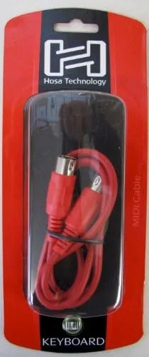 Vista 3 de Hosa Cable MIDI MID-303RD, DIN de 5 pines a la misma, 3 pies