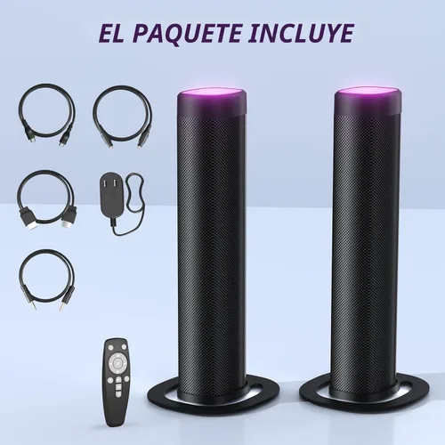 Vista 8 de Barra de sonido para Smart TV, barra de sonido de 100 W con 3 luces RGB dinámicas, Bluetooth 5.3, conexión ARC/Opt/AUX, volumen dinámico 3 modos