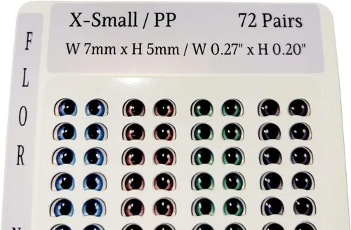 Vista 3 de Ojos de resina adhesiva FNY 1001-72 pares – XS/PP W/H 0.276 in x 0.197 in (0.27 x 0.20 pulgadas) – para uso con arcilla seca al aire de porcelana