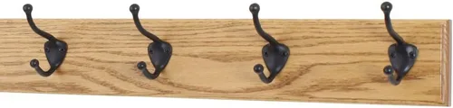 Vista 14 de PegandRail Perchero de roble con ganchos estilo sombrero y abrigo de bronce aceitado (castaño, 15 x 3.5 pulgadas con 3 ganchos)