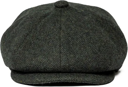 Vista 4 de JANGOUL Gorra de Newsboy de 8 paneles de mezcla de lana para hombre, con borde a presión
