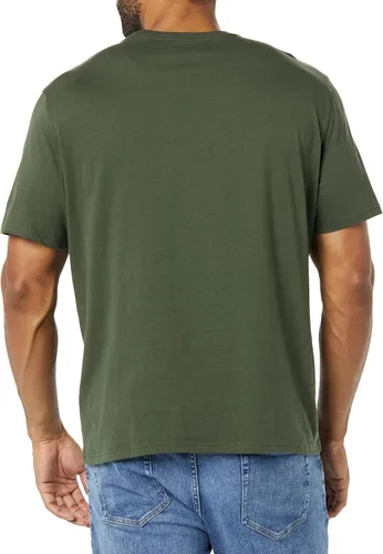 Vista 3 de Tienda Essentials Camiseta ajustada de manga corta con cuello redondo y bolsillo para hombre