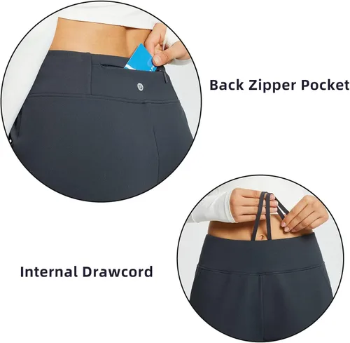 Vista 4 de BALEAF Pantalones con forro polar para mujer, resistentes al agua, pantalones térmicos para correr, senderismo