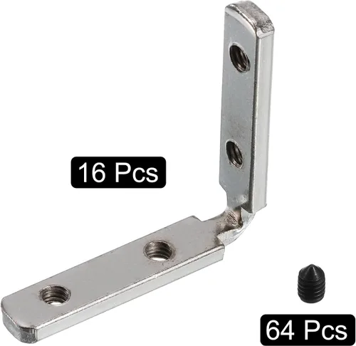 Vista 3 de uxcell Soporte de junta interior en forma de L, 16 conectores de esquina interior con tornillos M4 para ranura de perfil de extrusión de aluminio