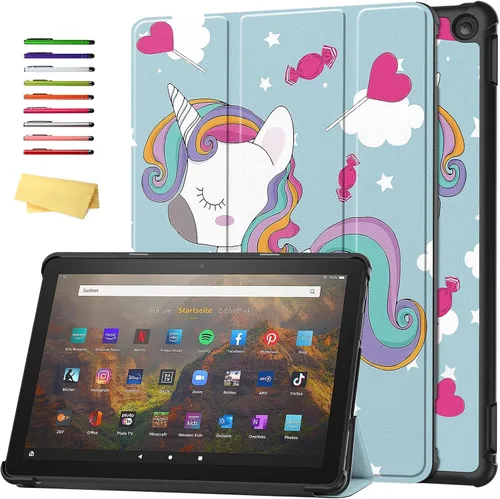 Vista 10 de Funda para Amazon Kindle Fire HD 8 y Fire HD 8 Plus (12ª/10ª generación, versión 2024/2022/2020) de 8 pulgadas, UUcovers con soporte triple